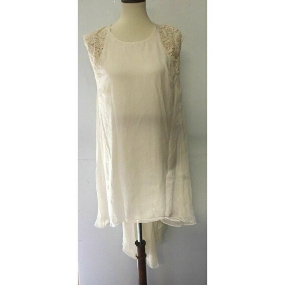 Dress the Population Womens Ivory Crochet Asymmetrical Camilla Dress Size L - Picture 4 of 7